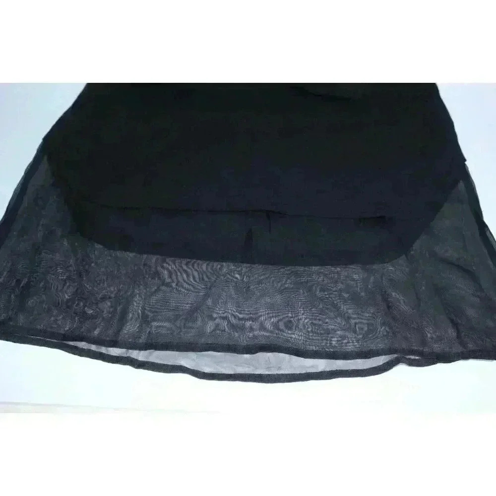 Relished Solid Black Opaqe Sheer Layered Women's Tank Top Size S - Picture 7 of 10